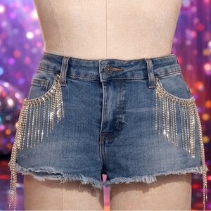 Denim shorts with rhinestones NET size L